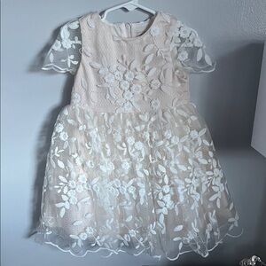 Anthropologie Princess Daliana White and Cream Lace Flower Dress